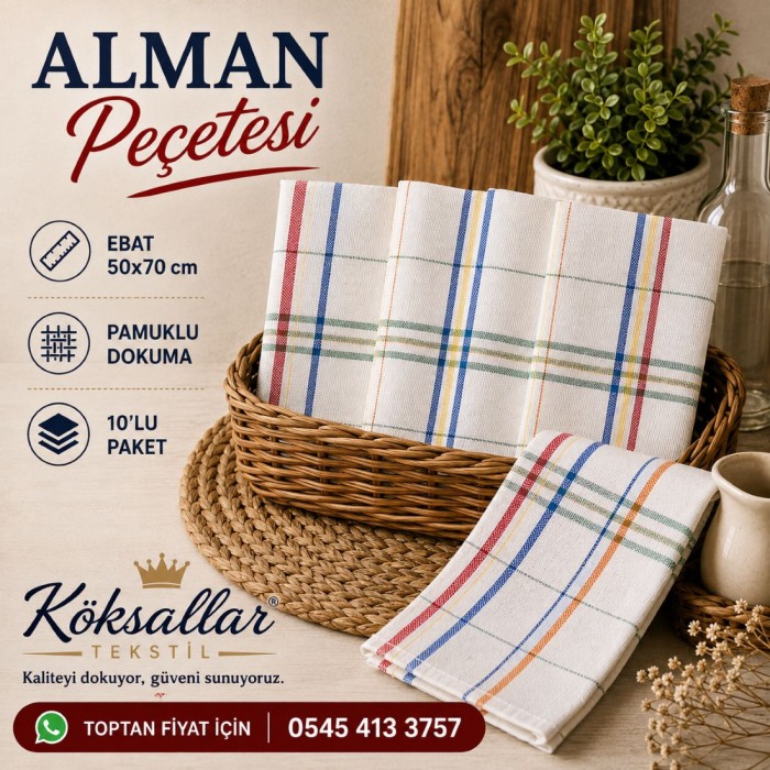 Alman Peçetesi 10'lu Paket Beyaz
